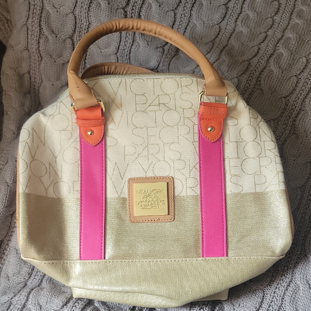 Victoria's Secret Beige and Pink Satchel